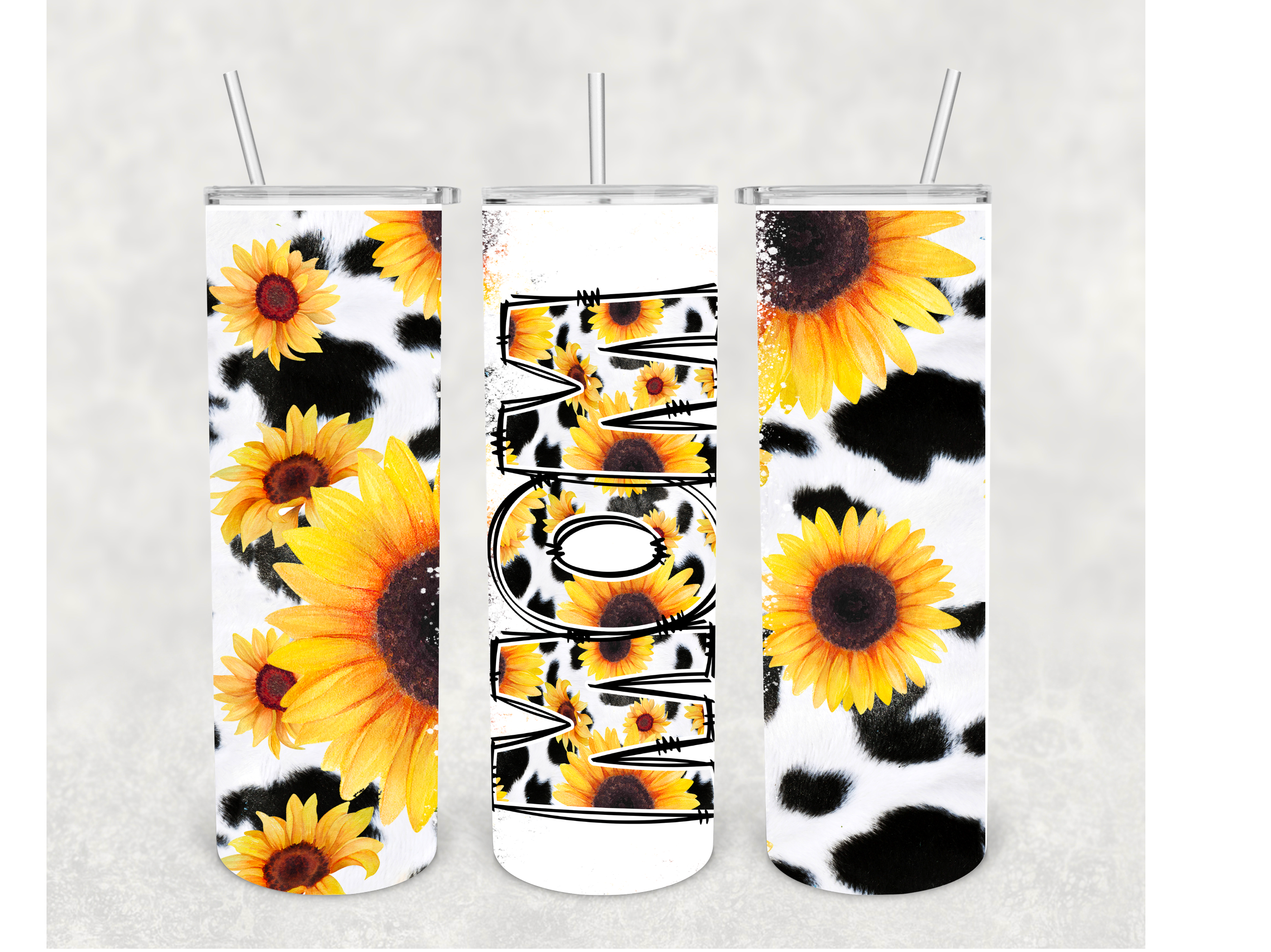 Mama Seamless Sunflower Cow Print Add Pictures On Both Sides Stainless  Steel Vacuum Insulated Skinny Tumbler, Thermal Coffee Cup, Travel Tea Mug  Gift For Family : : Home