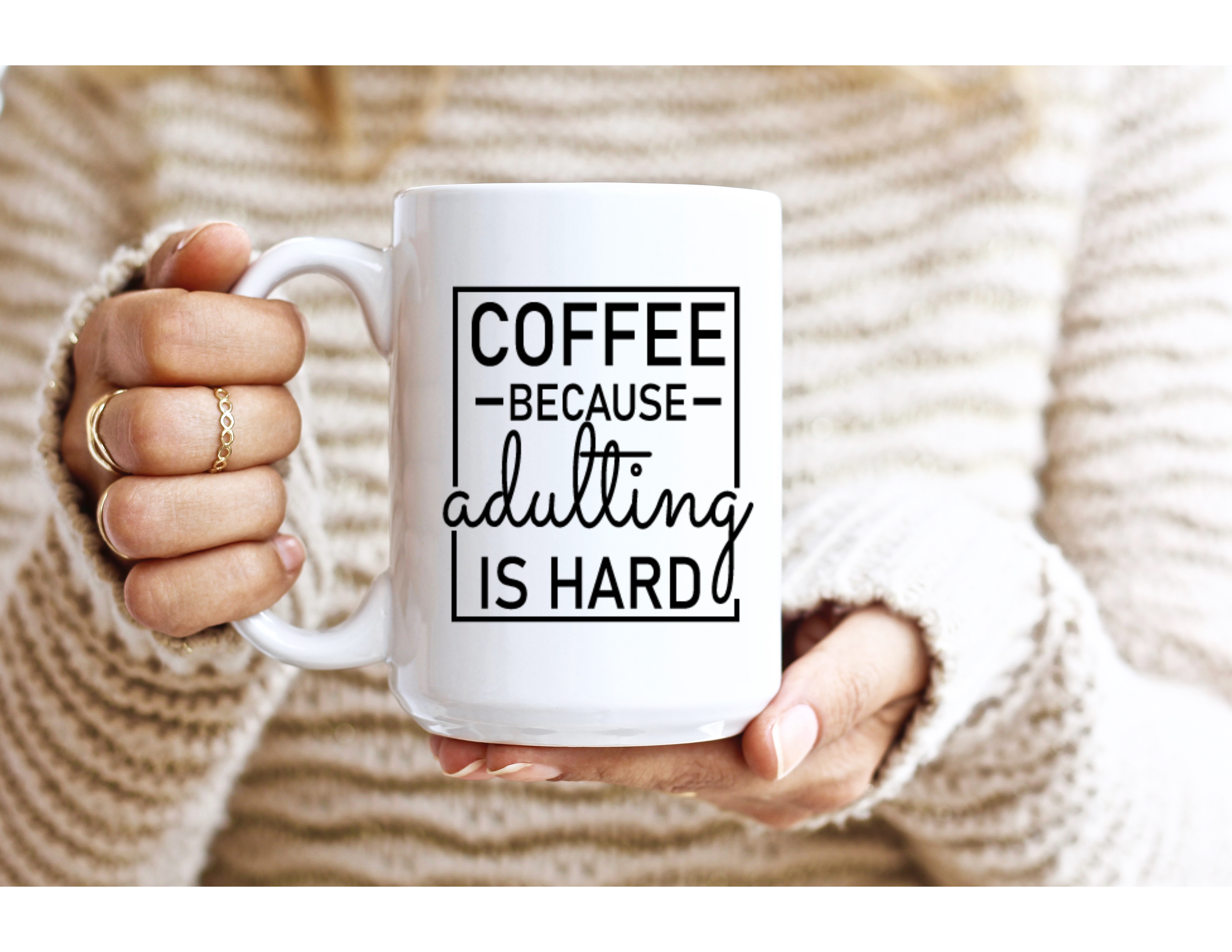 Coffee Because Adulting is Hard Custom YETI Tumbler – Sunny Box