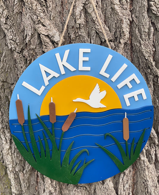 Lake Life 3D Wood sign