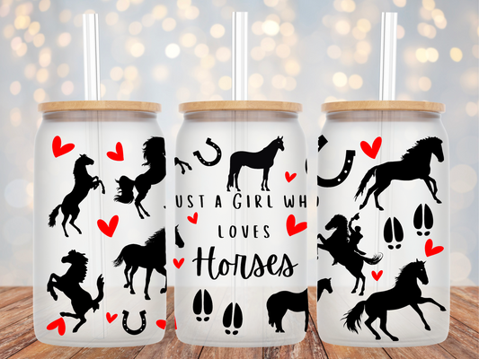 Horses Glass Tumbler