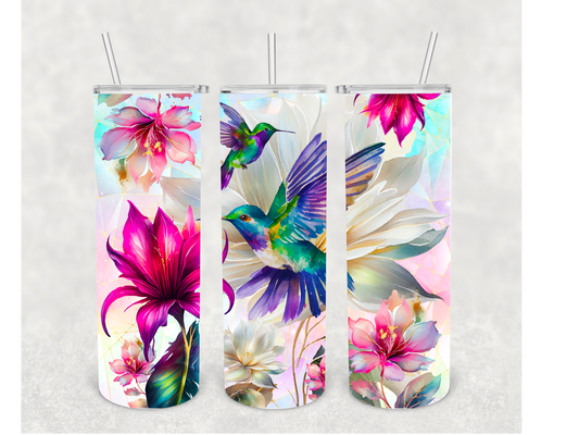 Flowers and Hummingbirds Tumbler