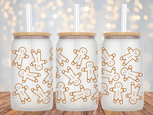 Gingerbread Man Glass Tumbler