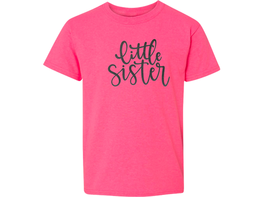 Hot Pink Little Sister Youth T-Shirt