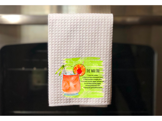 The Mai Tai Recipe Kitchen Towel