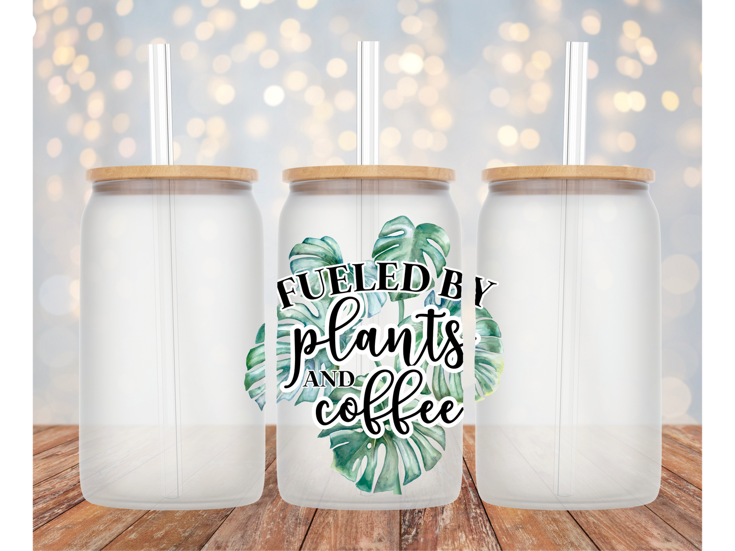 Fueled by Plants and Coffee Glass Tumbler