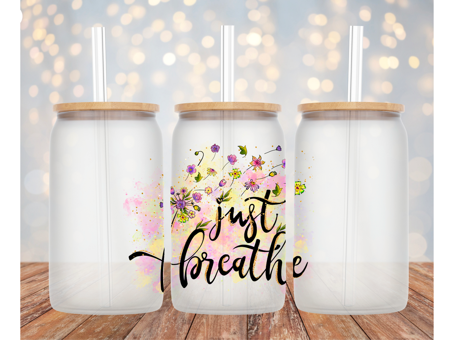 Just Breathe Glass Tumbler