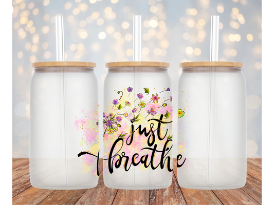 Just Breathe Glass Tumbler