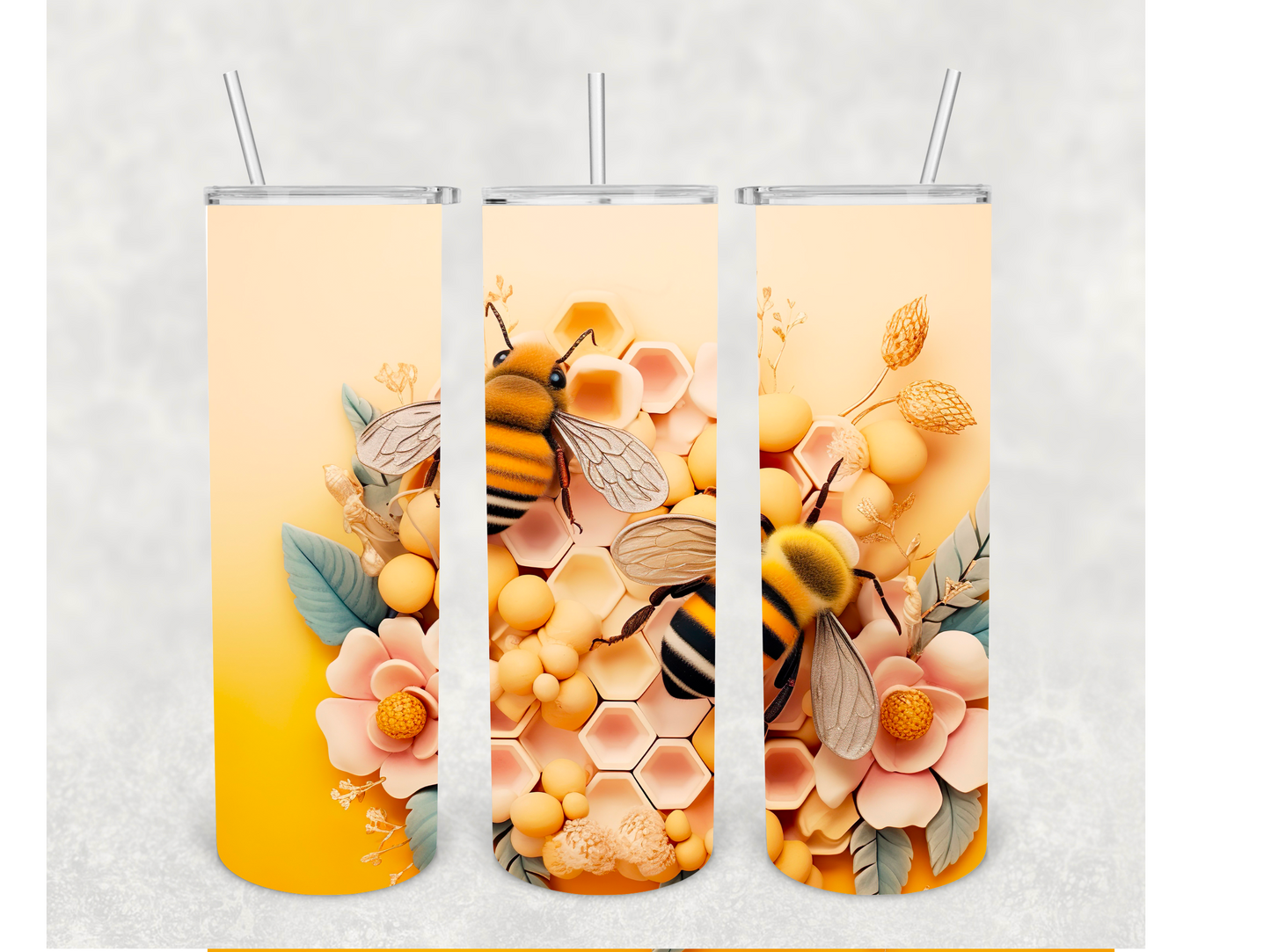 Playful Bee Honeycomb Tumbler