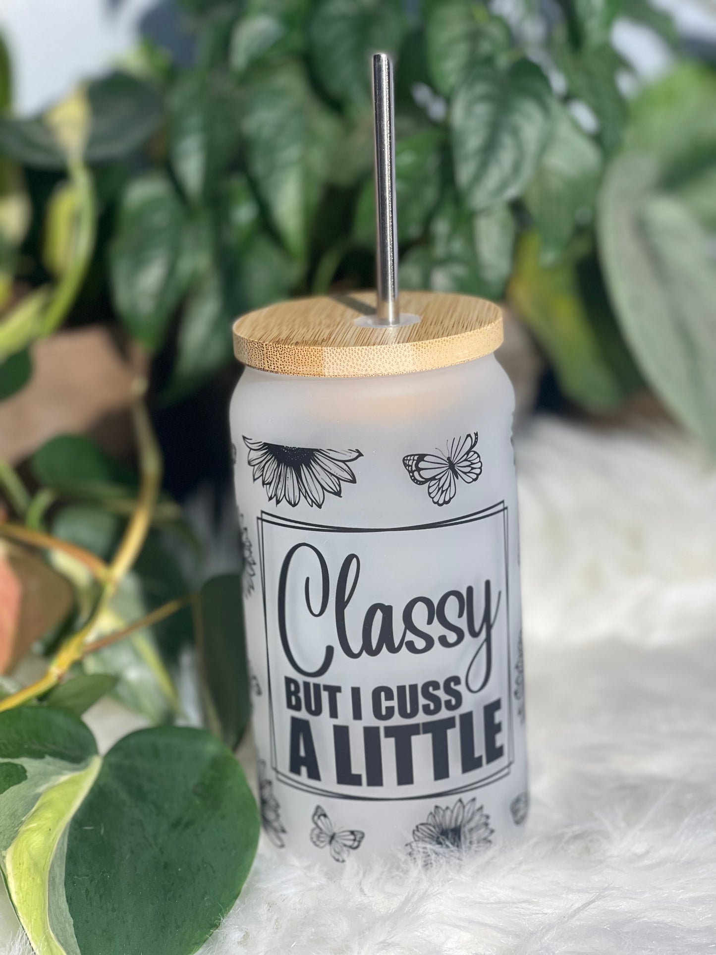 Classy Frosted Glass Tumbler