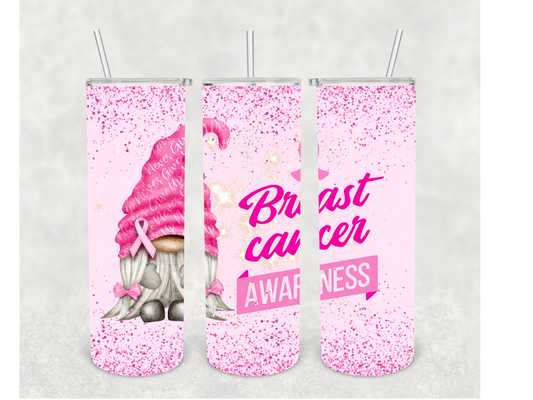 Breast Cancer Awareness Gnome Tumbler