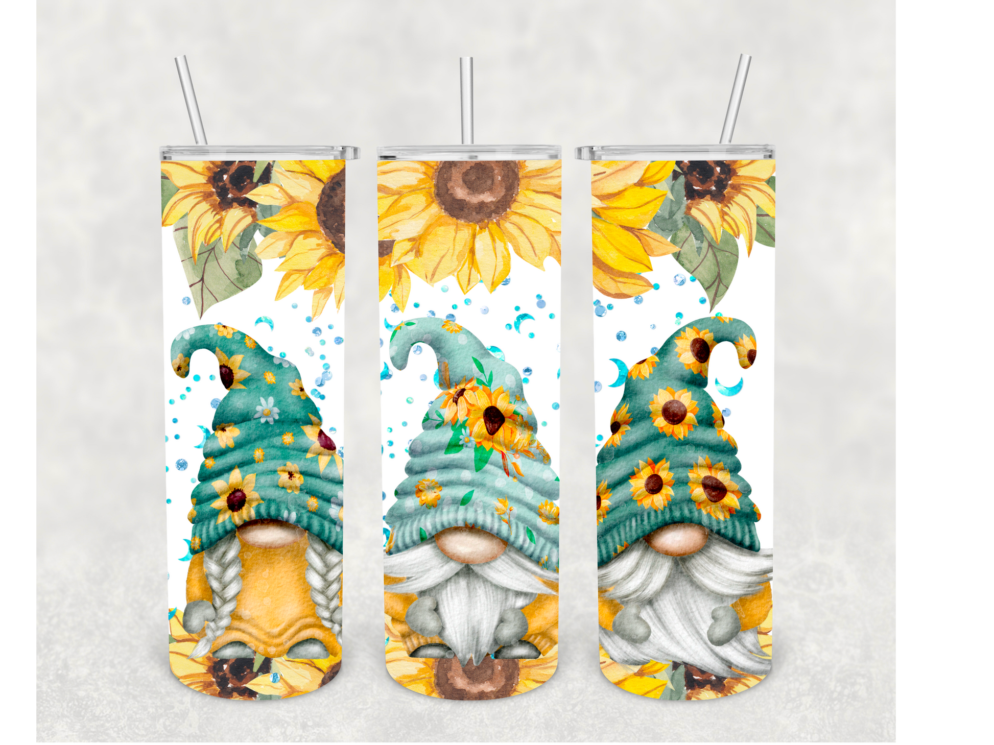 Sunflower Gnome Design 16oz Frosted Glass Can Cup – The Water Lily Co
