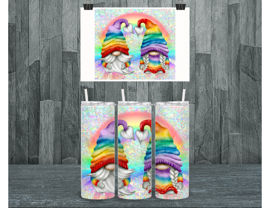 Rainbow Gnome Tumbler