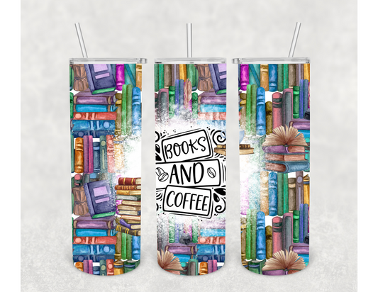 Books and Coffee Tumbler