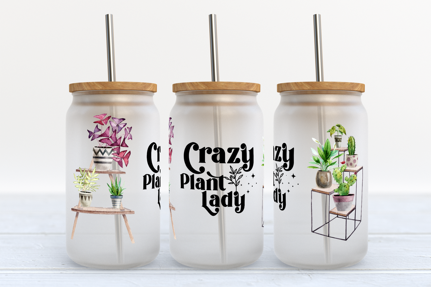 Crazy Plant Lady Glass Tumbler