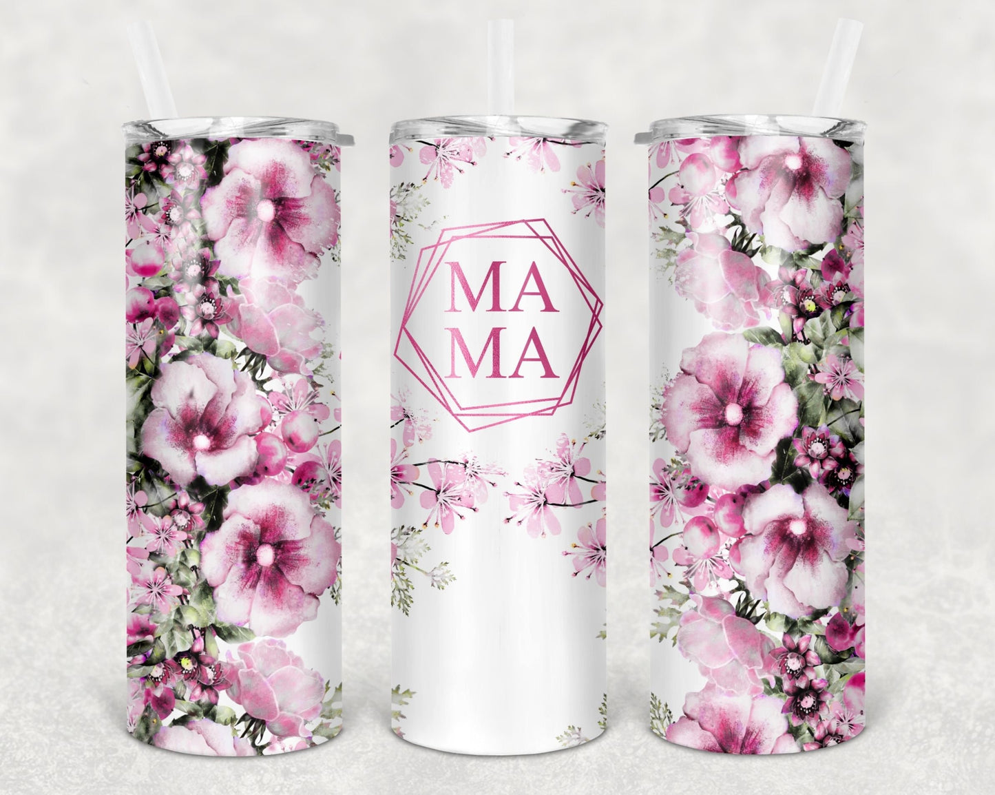 Pink Flower Mama Tumbler